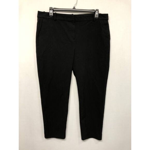 J Crew Women Ruby Crop Pants Size 18 Black High Rise Polyester Blend M163 -30 - Picture 1 of 16